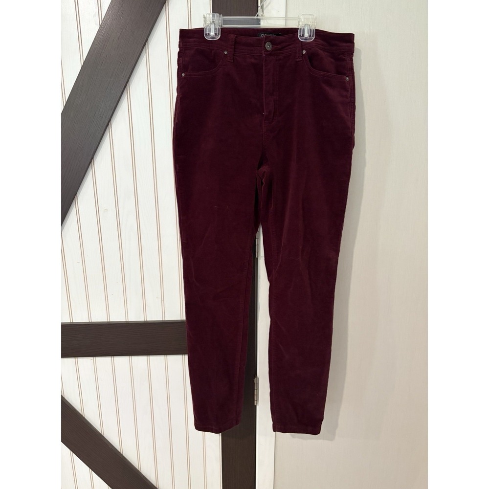 John Mark Burgundy Wine Velvet Stretch Pants Womens Size 12 Dress Pants